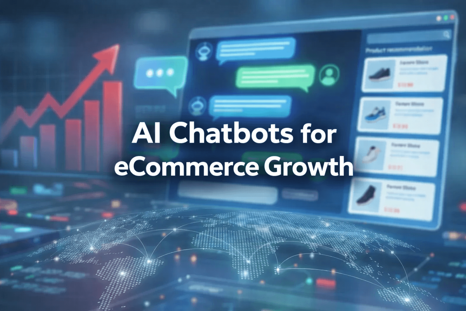 AI chatbots transforming eCommerce sales and customer support in a global digital marketplace.