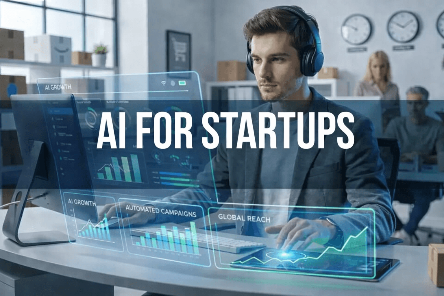 Startup founder uses AI marketing tools for e-commerce growth and efficiency.