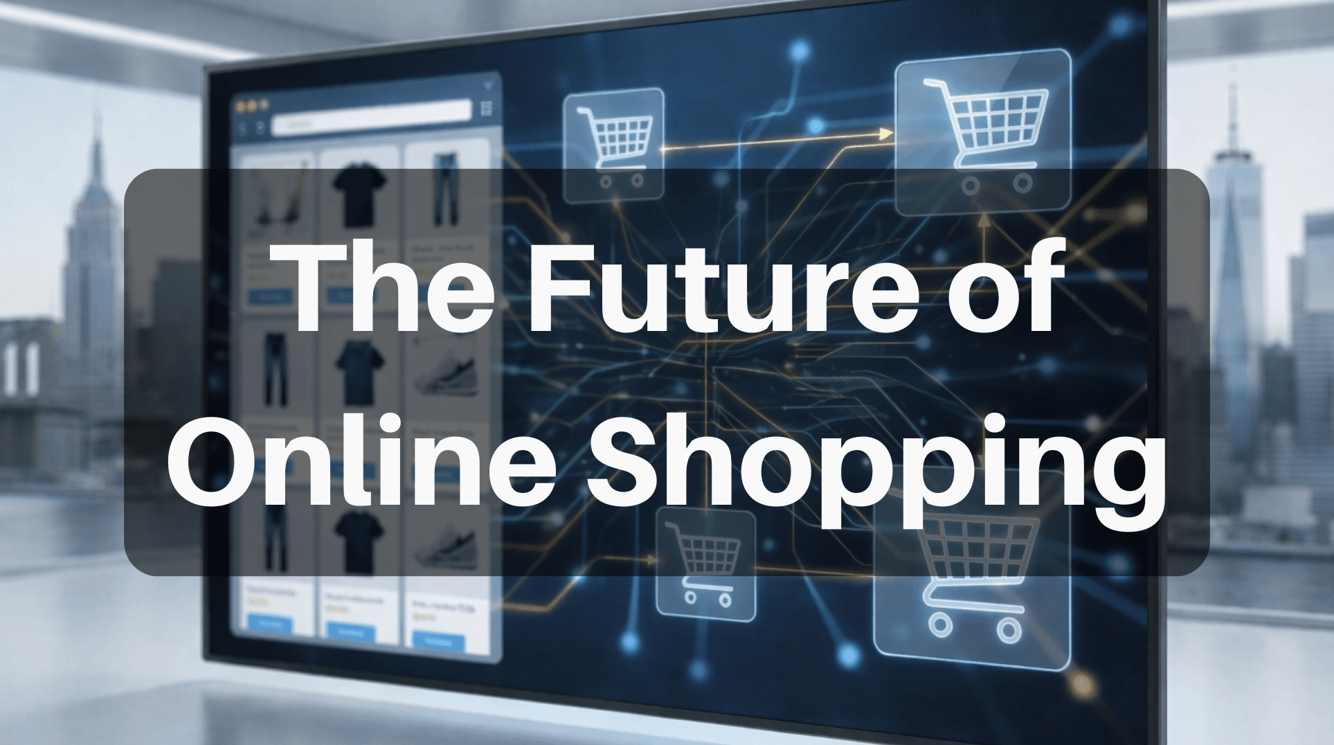 Agentic Commerce AI Retail Guide AI agents interacting with ecommerce platforms in a futuristic retail setting.