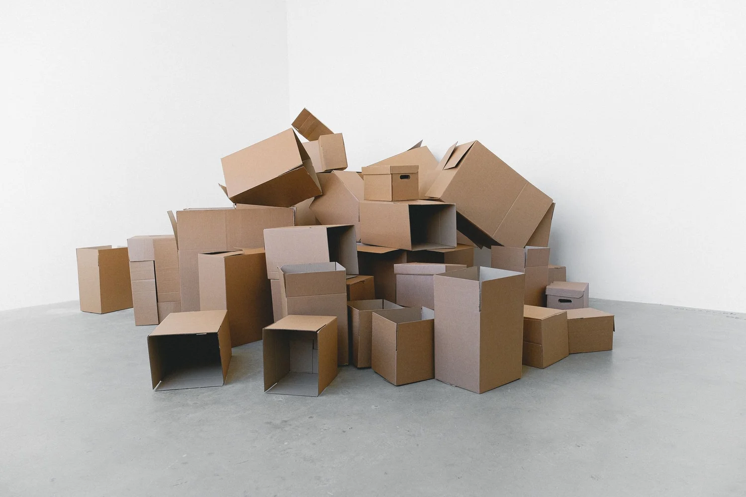 Warehouse shelves with single and multi-pack product boxes ready to ship