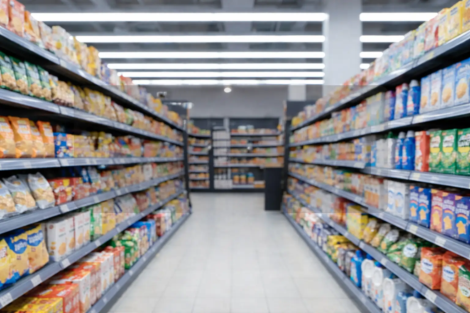 A modern supermarket aisle representing the top cpg industry challenges and the strategic shift to digital channels.