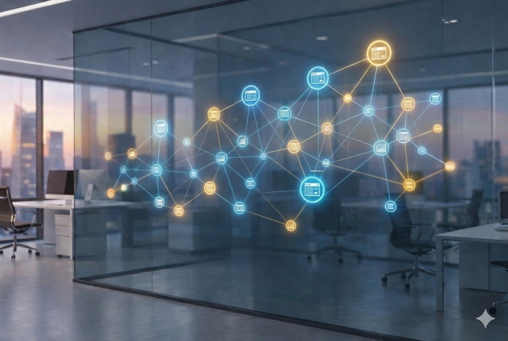 Digital network showing website authority growth for e-commerce businesses.